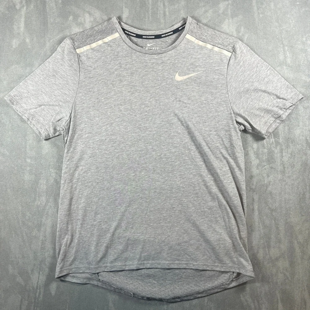 Nike Running Dri-FIT Short Sleeve Shirt Womens Medium Gray Reflective